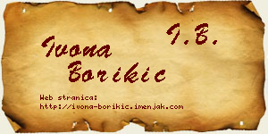 Ivona Borikić vizit kartica